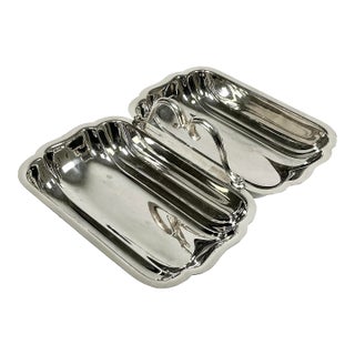 Mid 20th Century Hollywood Regency Traditional Silverplate Divided Relish Dish by Bristol Silver For Sale