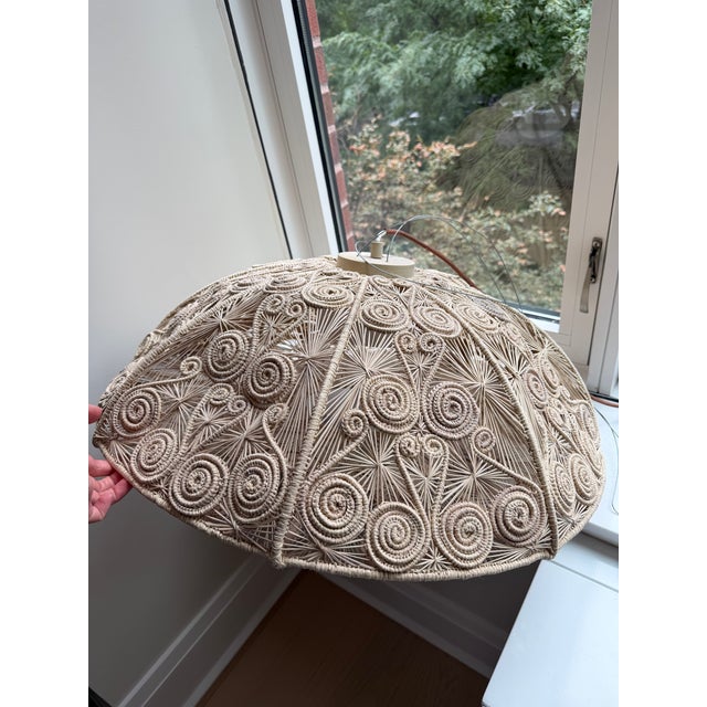 Boho Chic Handmade Pendant Lamp by Hechizoo Textiles Atelier in Bogota For Sale - Image 3 of 4