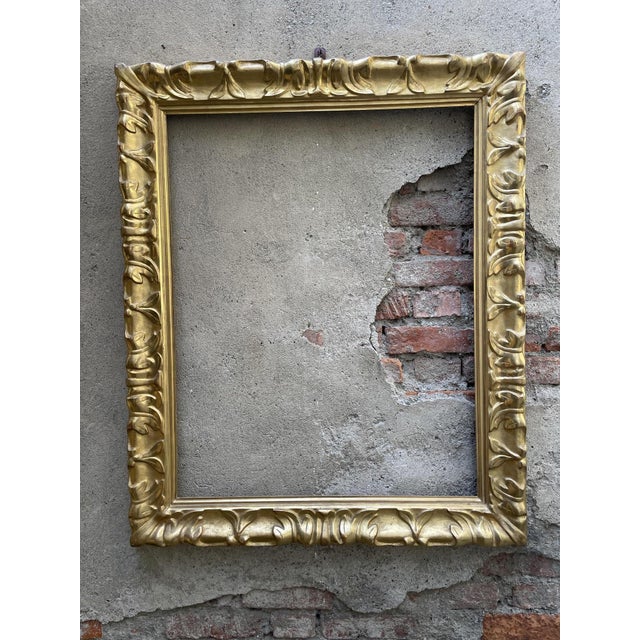 Antique 17th-Century Carved and Gilded Emilian Frame For Sale - Image 9 of 11