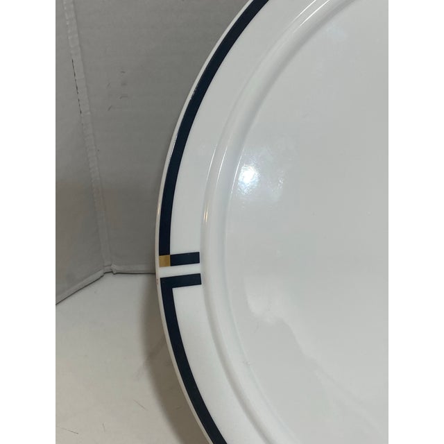 Art Deco Late 20th Century Rosenthal Studio-Linie Modernist Porcelain Chop Plate With Black & Gold Trim – Germany #198 For Sale - Image 3 of 4