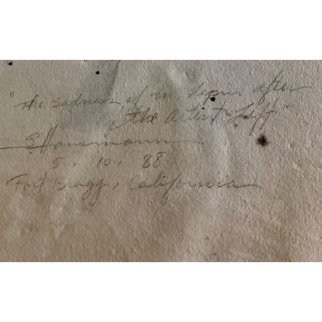 1980s Gary Hansmann, Modern Figurative Surrealism Watercolor Painting, Drawing California Artist, 1988 For Sale - Image 5 of 6