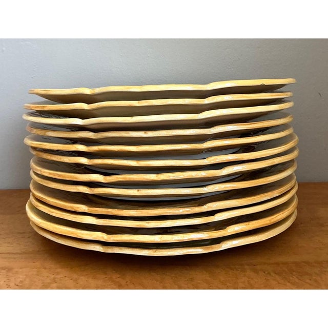 Vintage Italian Botanical Ceramic Dinner Plates - Set of 12 For Sale - Image 4 of 15