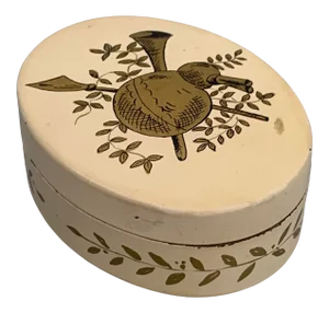 Antique Italian Toleware Trinket Box | Circa 1890-1920 | Hand-Painted Hunting Motif