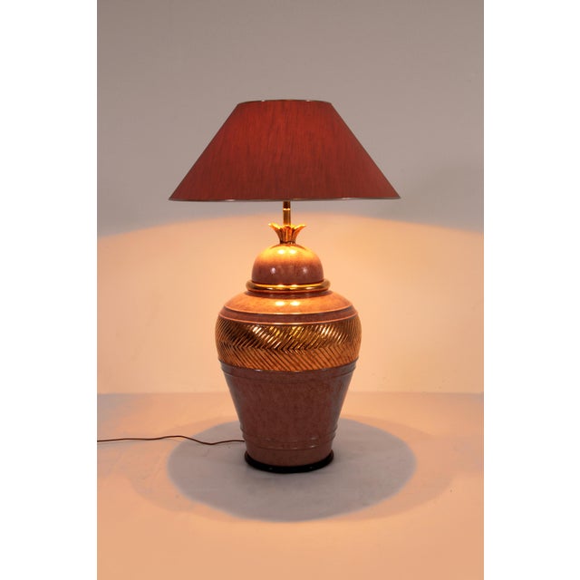 Large Vintage Italian Porcelain Lamp with Gold Detail, 1970s For Sale - Image 14 of 18