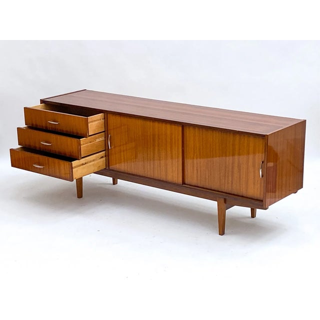 Mid-Century Modern Polish Mid-Century Mahogany Sideboard, C1950's For Sale - Image 3 of 11