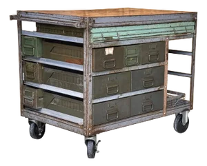 Vintage WWII Military Industrial Workstation / Service Station/ Dry Bar