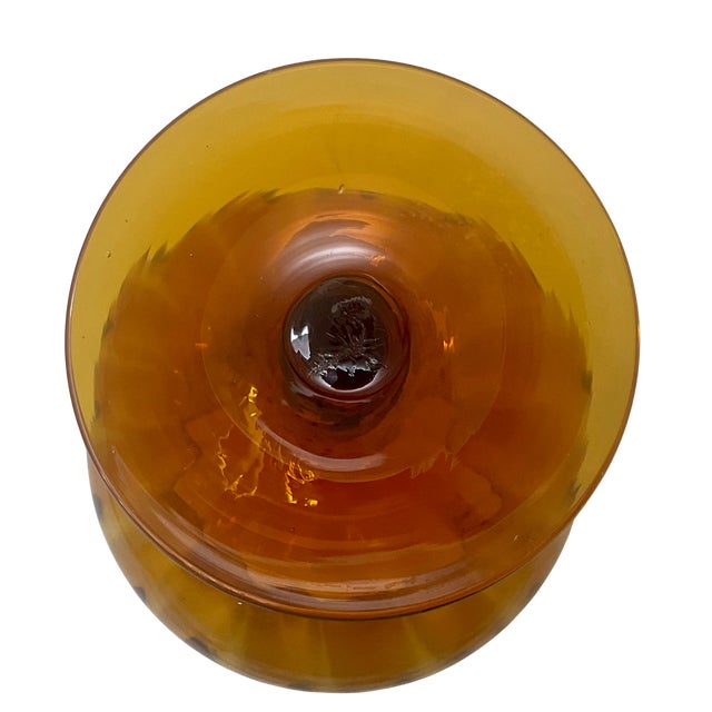 Vintage Amber Optic Balloon Vase Empoli Style For Sale - Image 11 of 13