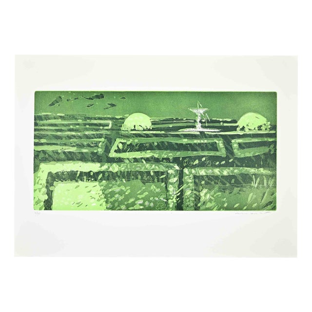 Edolo Masci, Garden, Etching, 1980s For Sale