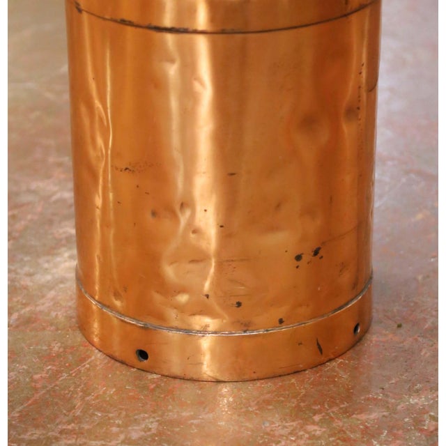 19th Century French Polished Copper Milk Can With Lid and Handles For Sale In Dallas - Image 6 of 9