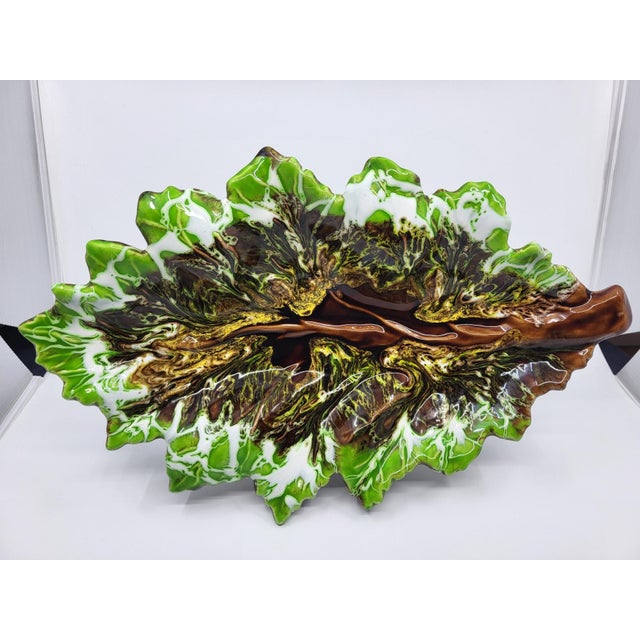 French Green Ceramic Bowl from Vallauris, 1970s For Sale - Image 4 of 12