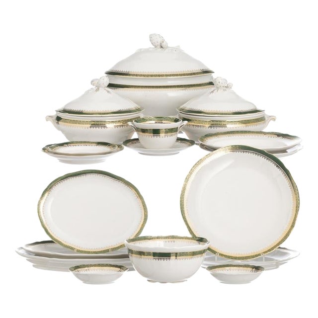 Porcelain Dinner Service from Spal, Set of 71 For Sale