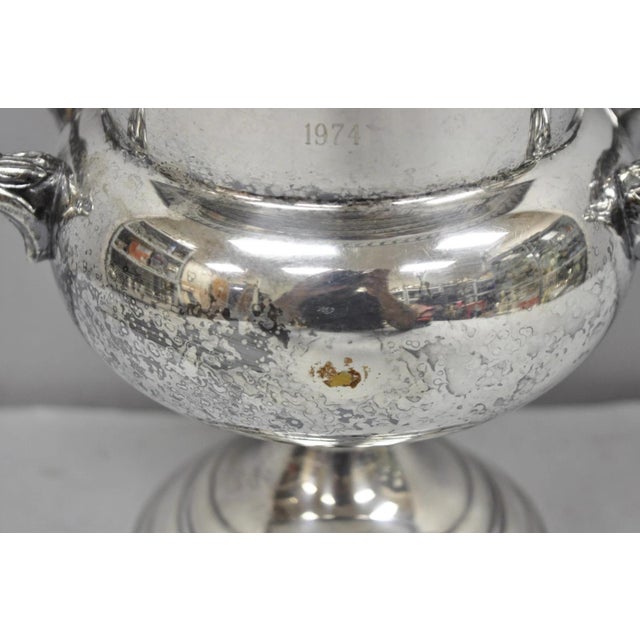 Metal Vintage Sheridan Victorian Engraved Silver Plated Champagne Chiller Ice Bucket For Sale - Image 7 of 18