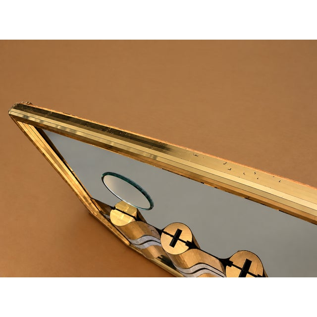 Metal Vintage 1980s Mixed Gold & Silver Metal Geometric Mirrored Wall Sculpture - Hollywood Regency For Sale - Image 7 of 10