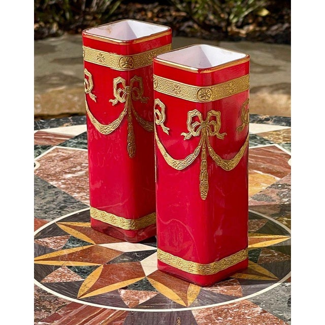 Glass Vases, Set of 2 For Sale - Image 11 of 13