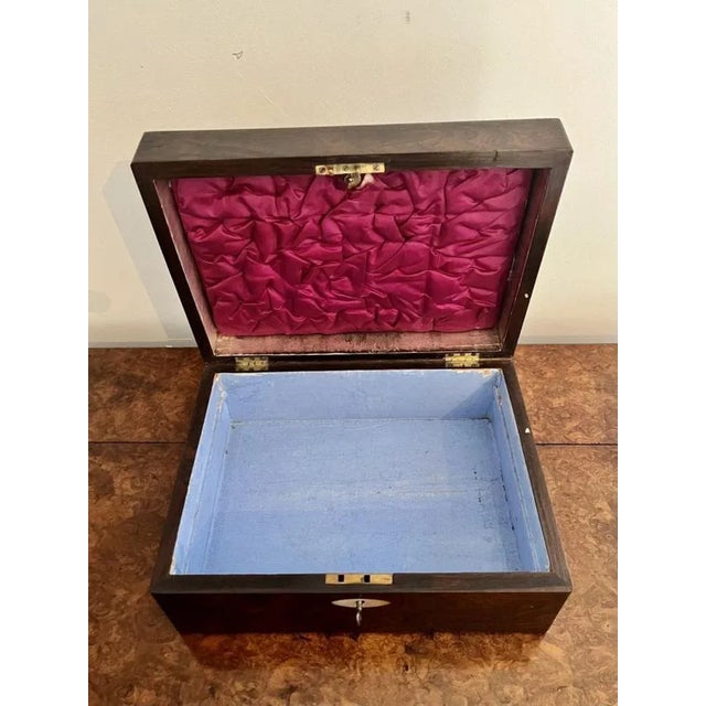 Wood Victorian Rosewood Jewelery Box, 1860s For Sale - Image 7 of 8