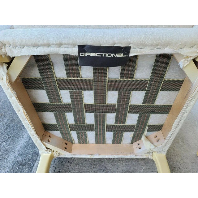 Textile Linen Dining Chairs by Directional Furniture Co - Set of 6 For Sale - Image 7 of 10