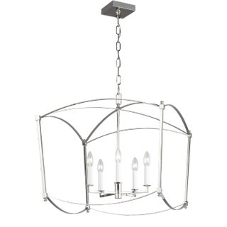 Sean Lavin by Visual Comfort Studio Thayer Wide Lantern, Polished Nickel For Sale