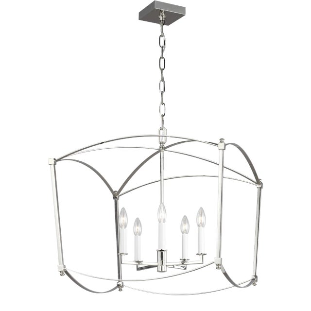 Sean Lavin by Visual Comfort Studio Thayer Wide Lantern, Polished Nickel For Sale