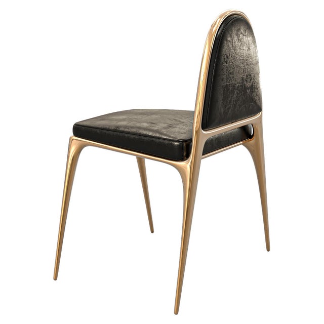 Bronze "Phantom" Chair, With Bronze and Tailor Made Leather For Sale - Image 8 of 8