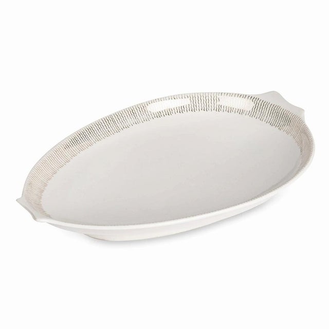 Gold White Plate in Porcelain For Sale - Image 8 of 8