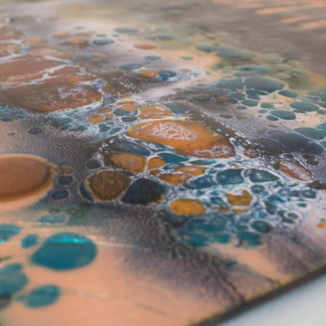 Abstract Judaica Enamel Mounted Wall Panel Plaque Artwork by George Welch, Circa 1950 For Sale - Image 11 of 15