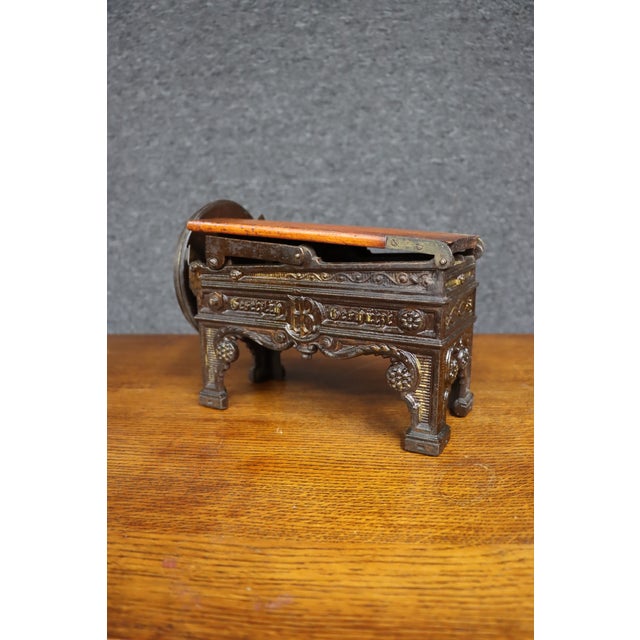 Victorian Cast Iron Tobacco Cutter With Crank Handle For Sale - Image 12 of 14