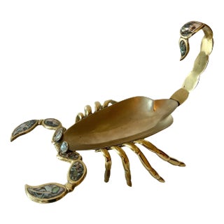 Mexican Brass Abalone and Chrome Scorpion in the Style of Los Castillo For Sale