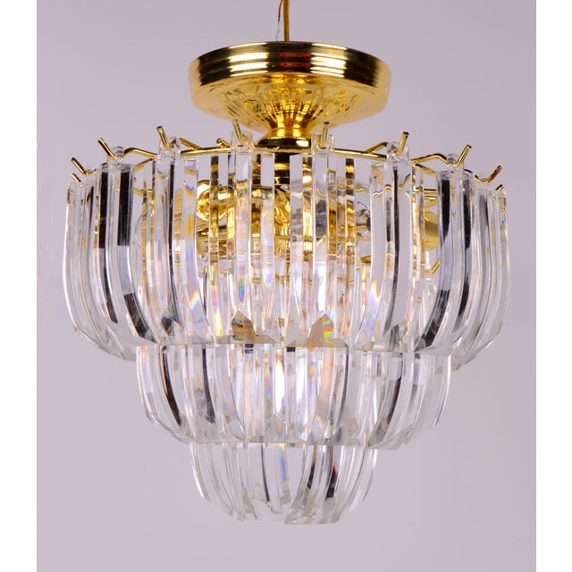 MidCentury Brass & Lucite Ceiling Chandelier Chairish