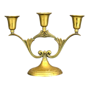 Mid 20th Century Art Nouveau Solid Brass Candelabra