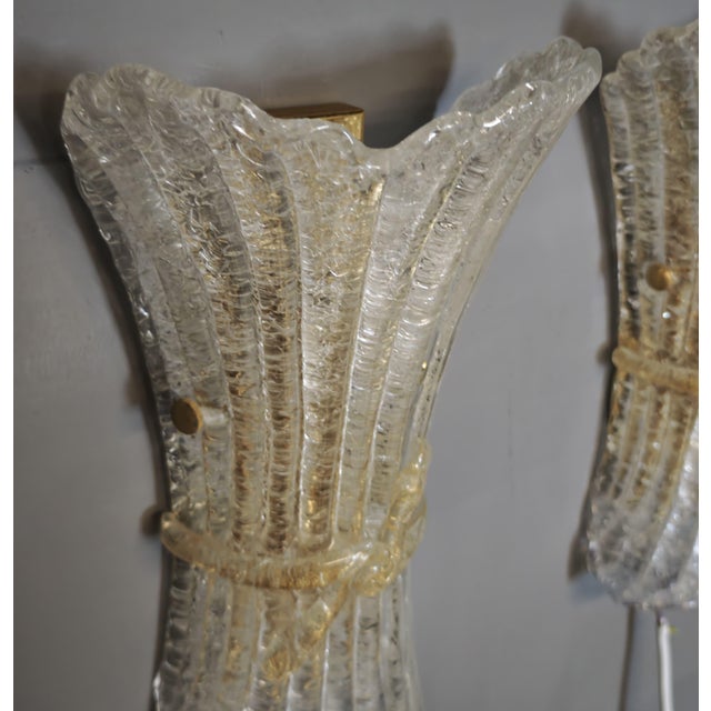 Italian 27/APM Wall Lights in Gold Graniglia Glass from Italamp, 1980s, Set of 3 For Sale - Image 6 of 18