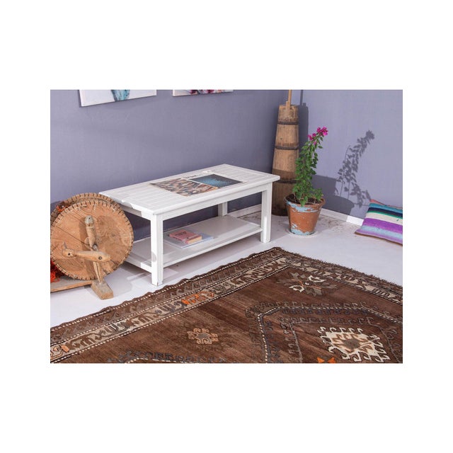 Large Vintage Brown Turkish Kars Rug - 7`5" X 12`4" For Sale In Los Angeles - Image 6 of 6