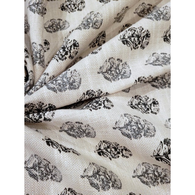 Pk Lifestyles Charcoal "Posey" Cotton/Linen Basketweave Blend Fabric- 7.8 Yards For Sale In Los Angeles - Image 6 of 8