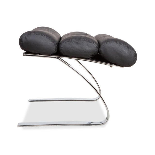 Set of Leather and Chrome Sinus Armchair and Ottoman from COR For Sale - Image 10 of 14