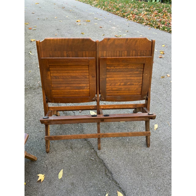 American Early 20th Century Folding Double Stadium or Theater Seats For Sale - Image 3 of 8