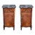 1900s, Art Nouveau Pair of Walnut Nightstands With Crest and Marble Top For Sale