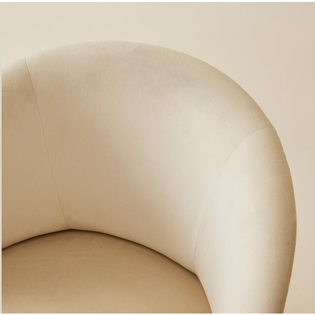 Ivory French Art Deco Cocktail Chairs With Wood Detail, a Pair, 1940's For Sale - Image 8 of 9