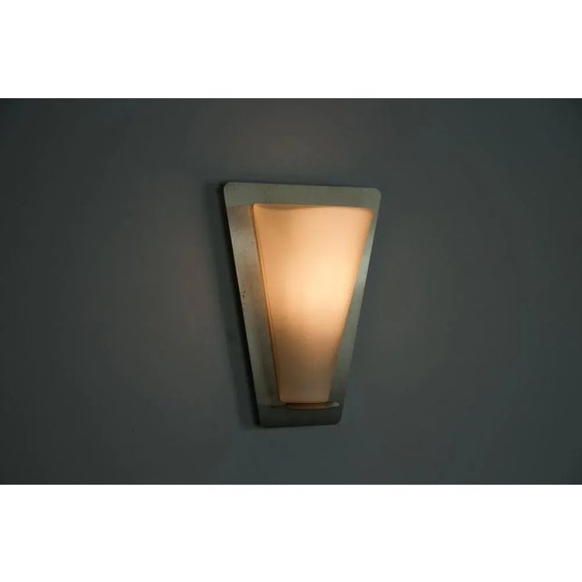 1960s Metal and Opaline Glass Wall Lamp from Glashütte Limburg, 1960s For Sale - Image 5 of 9
