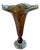 Early 21st Century Signed Art Glass Amber Pulled Feather Pattern Trumpet Vase For Sale - Image 5 of 10