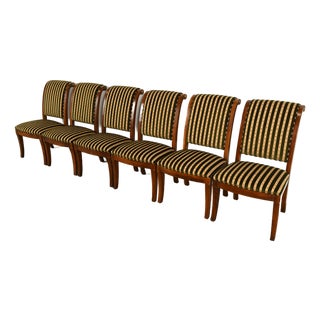 Henredon French Empire Carved Mahogany Dining Chairs, Set of Six For Sale