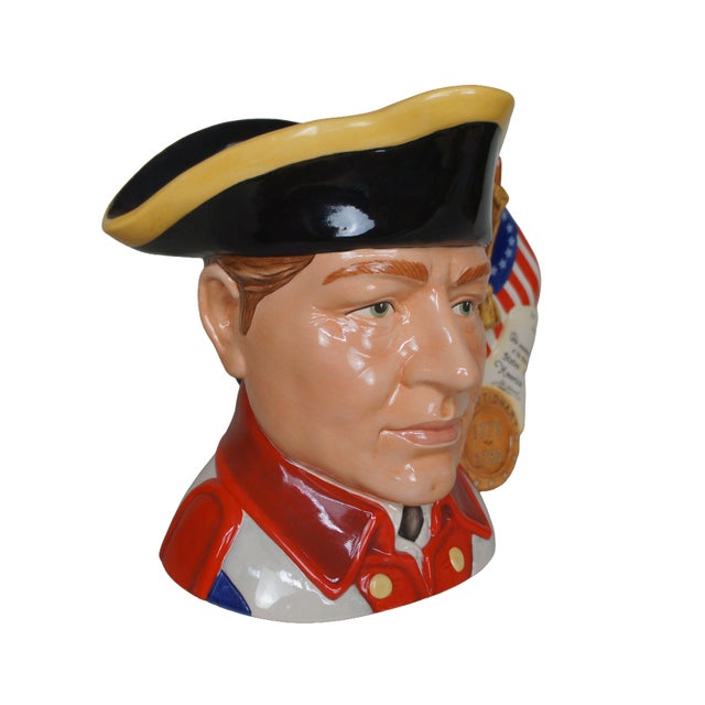 Vintage Royal Doulton 7265 porcelain character jug pitcher of a soldier from the Revolutionary War. Part of the US Wars...