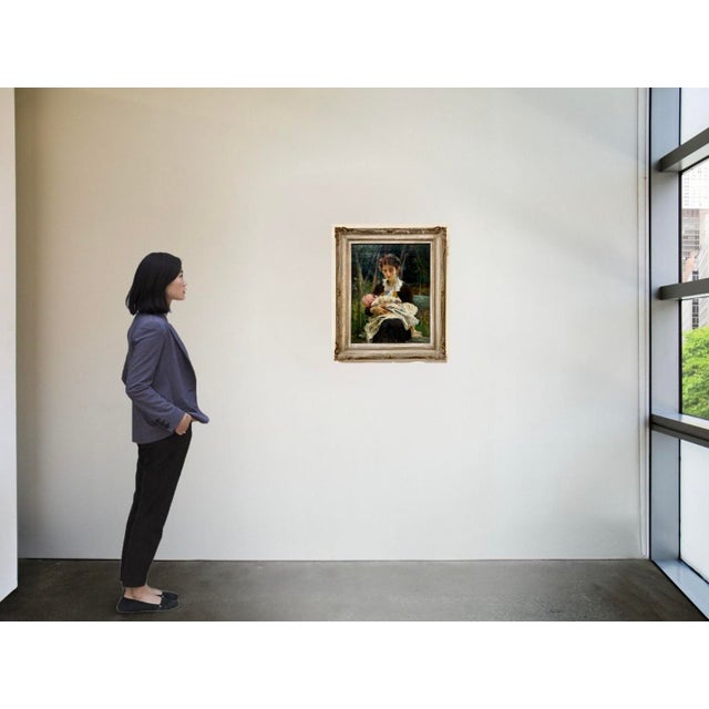 Francesco Galante, The Young Mother, Neapolitan School, Early 20th Century, Oil on Canvas For Sale - Image 9 of 11