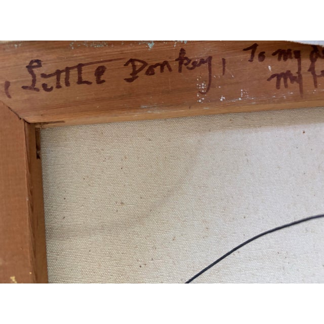 Tan Early 20th Century "Little Donkey" Oil Painting by Renowned Texas Artist, Emily Rutland (1890-1983) For Sale - Image 8 of 11