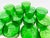 Vintage Emerald Green Pressed Glass Water Goblets With Clear Stems, Set of 13 For Sale In Little Rock - Image 6 of 13