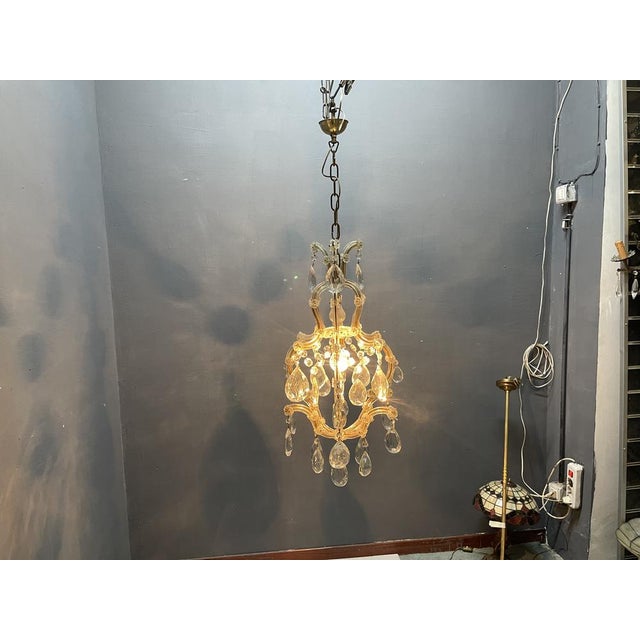 1950s Vintage Maria Theresa Crystal Chandelier, 1950s For Sale - Image 5 of 11