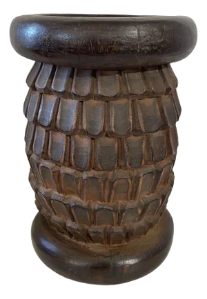 Vintage Tribal Nobility Wooden Bamileke Stool/Table Cameroon 14" H
