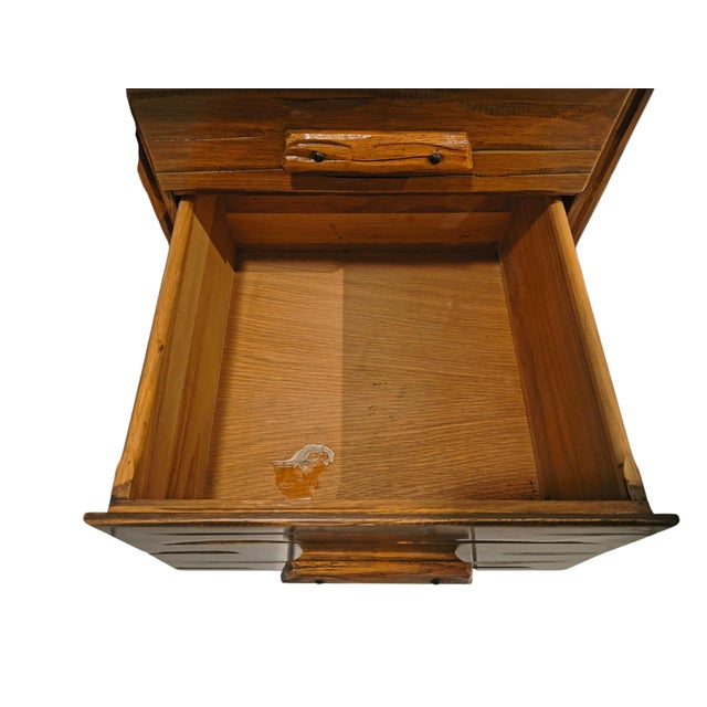 Vintage 1950s Mid-Century A. Brandt Ranch Oak Writing Desk For Sale - Image 11 of 13
