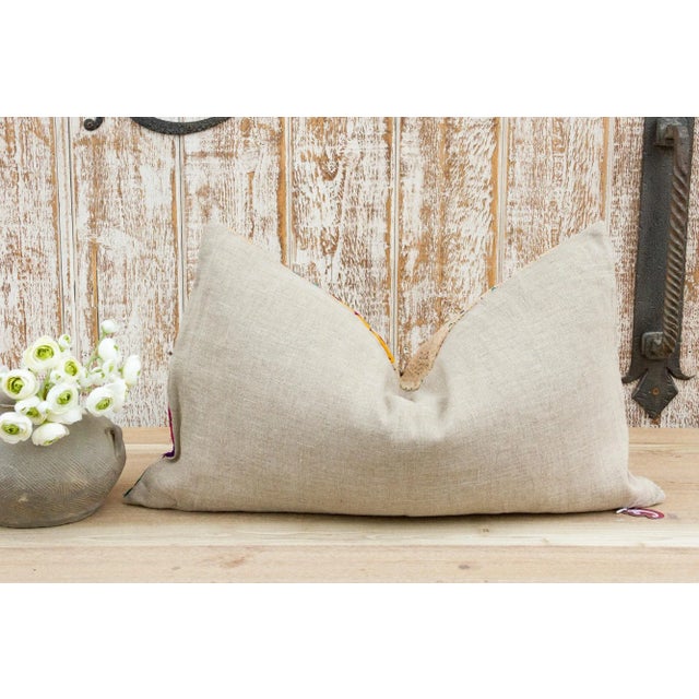 Antique White Aung Antique Tribal Grain Sack Pillow For Sale - Image 8 of 10