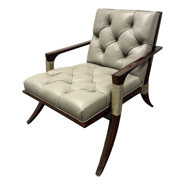 Thomas Pheasant for Baker Athena Leather Armchair For Sale