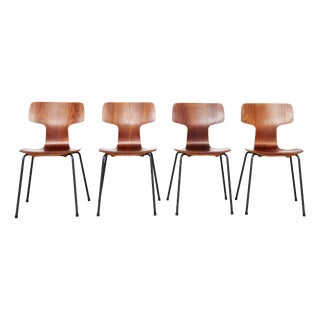 Model 3103 Hammer Chairs by Arne Jacobsen for Fritz Hansen, 1964, Set of 4 For Sale