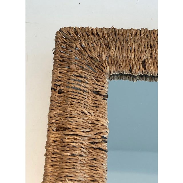 Brown Wall or Standing Rope Mirror, in the Style of Audoux Minet, Circa 1970 For Sale - Image 8 of 12